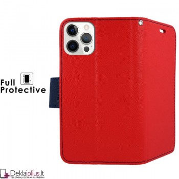 Telone fancy dėklas su skyreliais - raudonas (telefonui Apple Iphone 13 Pro Max)